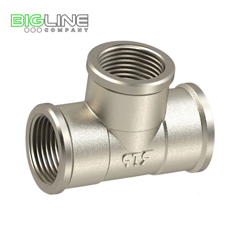 Тройник латунь никель Ду 12 ввв РТП