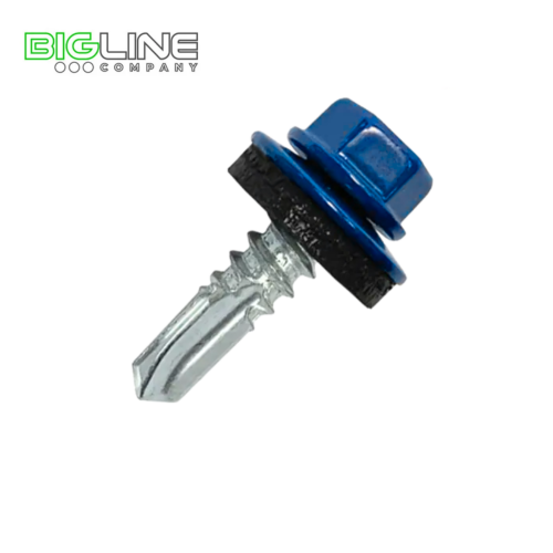 Шуруп с шестигранной головкой , со сверлом  4,6х19 RAL5005 синий