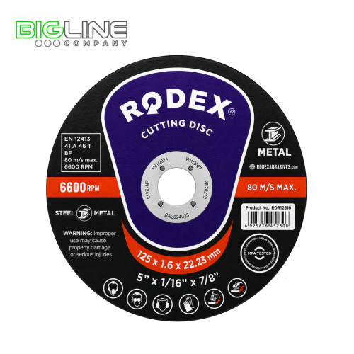 125-1.6-22.23  Круг отрезной по металлу RODEX