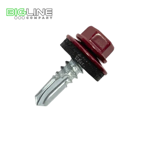 Шуруп с шестигранной головкой , со сверлом  4,6х19 RAL3005 бордовый