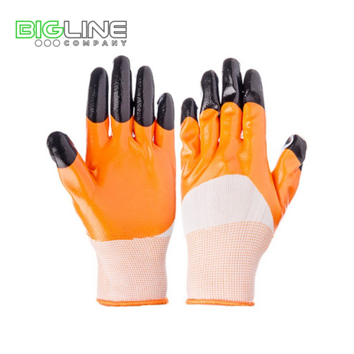 Перчатки обливная ладонь из латекса синтетика класс №5 оранж.