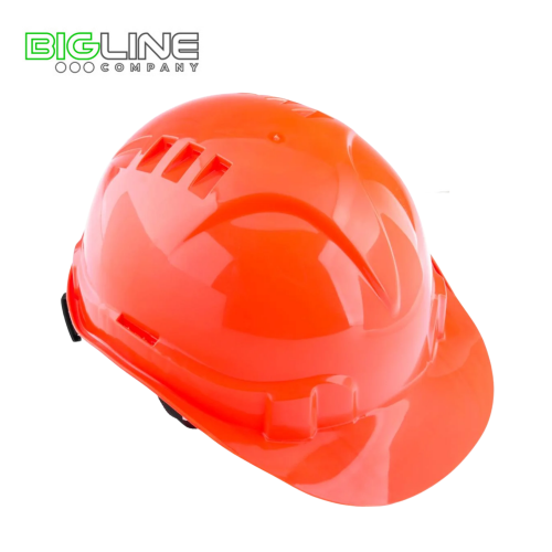 Каска защитная Оранжевая с тканевой амортизационной вставкой (10)