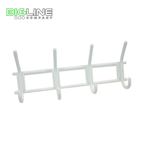 4-х крючковая вешалка белая, пластмасса
