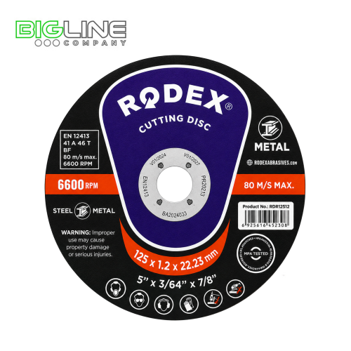 125-1.2-22.23  Круг отрезной по металлу RODEX