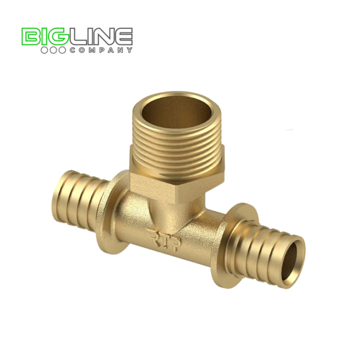 Тройник аксиальный латунь 1634 н.р желтый РТП (1080)