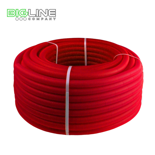 Труба  ПНД гофрир.красная d 25 мм (вн d21 мм, 50м) РТП