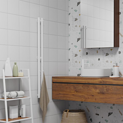 Полотенцесушитель нерж.INDIGO Style 120*10 electro (скр.монтаж,унив.подкл R/L,Белый матовый)