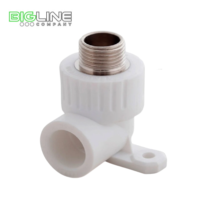 Угольник комбинированный с креплением наружная резьба 2012 белый РТП