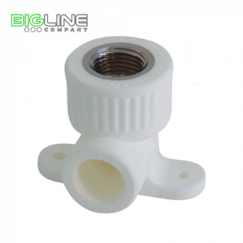 Угольник комбинированный с креплением внутренняя резьба  2034 белый РТП