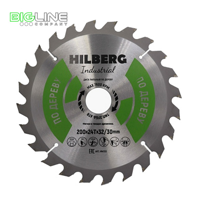 Диск Hilberg Industrial пильный по дереву d200*32/30*24T (5)