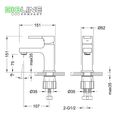 Смеситель LEMARK LM0606C Aura для умывальника монолитный, хром