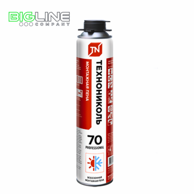 Пена монтажная ТЕХНОНИКОЛЬ PROFESSIONAL всесезонная 70, 1020 гр (12)