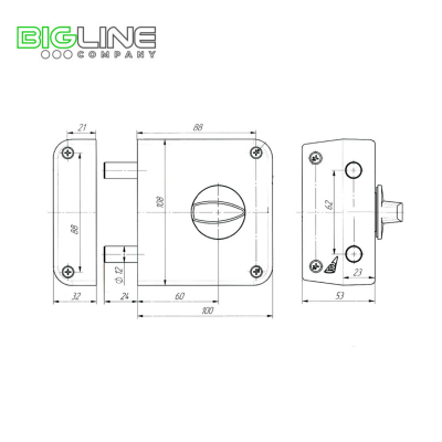 Замок ЗЕНИТ ЗН 1-3-2 бронза накладной цилиндровый (15)1