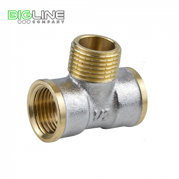 Тройник латунь никель Ду 15 внв Aquasfera