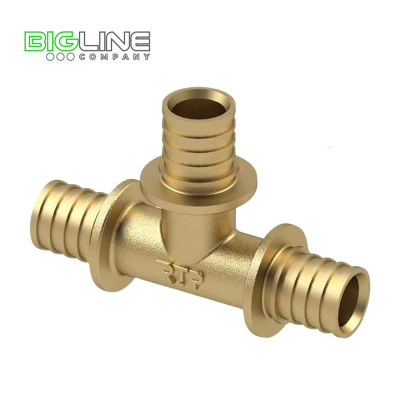 Тройник аксиальный латунь 16 желтый РТП (10140)