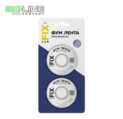 Фум лента 19*0,1*12 м Sanfix в блистере 2 шт (300)