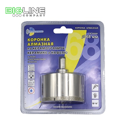 Коронка алмазная по керамике и кафелю с центрирующим сверлом 68 мм Trio Diamond