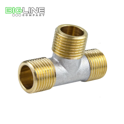 Тройник латунь никель Ду 15 ннн Aquasfera