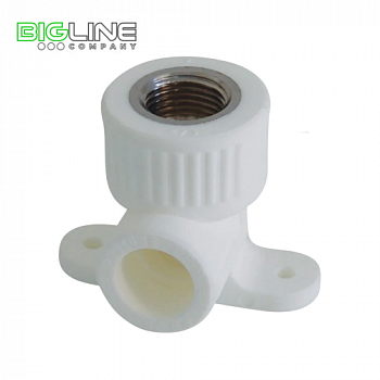 Угольник комбинированный с креплением внутренняя резьба  2034 белый РТП (2080)