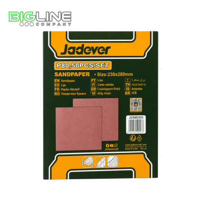 Наждачная бумага 230x280 мм 50 шт. P80 Jadever (1/10)