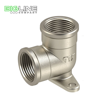 Угольник с креплением латунь никель 12 врвр РТП