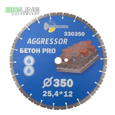 Диск Trio Diamond Pro Aggressor сегментный отрезной алмазный d350*25,4*12Н (10)