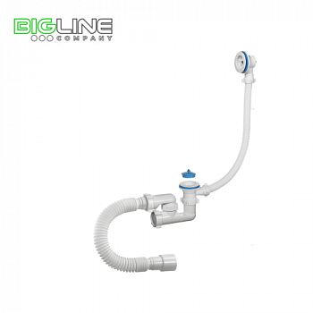Сифон ОРИО А60089 для  ванны регул.с пласт вып,с переливом,с гибкой трубой (28)