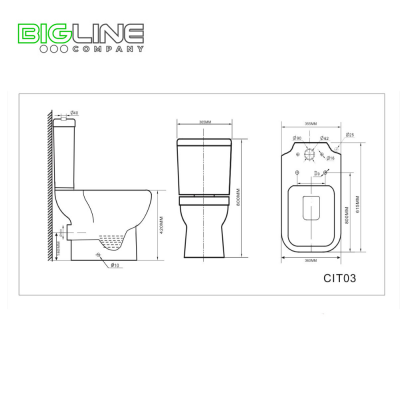 Унитаз-компакт Saniteco HTT-CIT03 белый схема