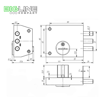 Замок ЗЕНИТ ЗН 4-1 медь накладной (20)