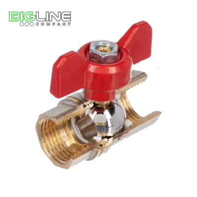 Кран шаровой латунь 12 PN25 никель ВРНР бабочка РТП1