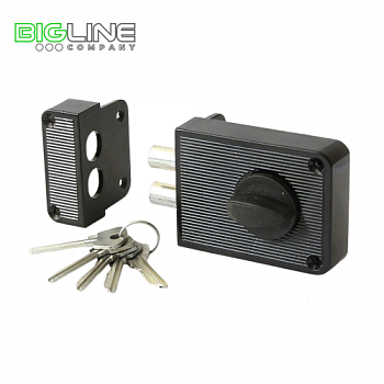 Замок ЗЕНИТ ЗН 1-3 черный накладной цилиндровый (16)