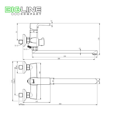 Смеситель LEMARK LM7251BL Ursus универсальный, чёрный