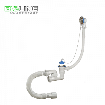 Сифон ОРИО А80089 для  ванны регул.,с переливом,с гибкой трубой (28)