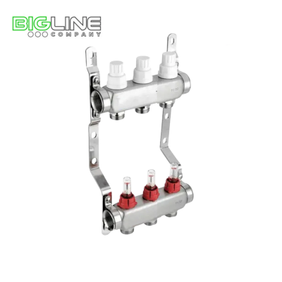 Коллекторная группа с расходомером и кронштейном, 3-4 нерж. сталь 13 вых, РТП