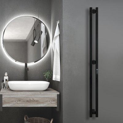 Полотенцесушитель нерж.INDIGO Style PRO 120*10 electro (скр.монтаж,унив.подкл R/L,Чёрный муар)