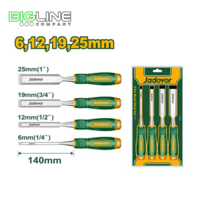Набор стамесок 4pcs  6, 12, 19, 25мм. Jadever (5/20)