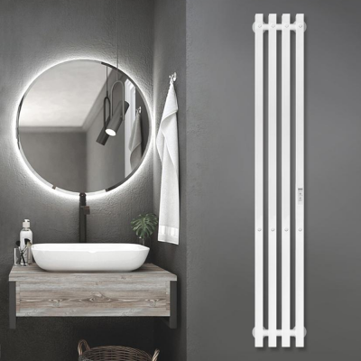 Полотенцесушитель нерж.INDIGO Style 4 PRO 120*18 electro (таймер,скр.монтаж,унив.подкл R/L,белый)
