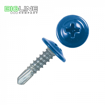 Шуруп с прессшайбой  со сверлом 4,2х16 RAL5005 синий