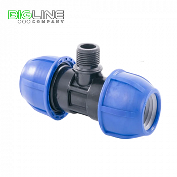 Тройник компрессионный наруж.резьба 501 PN 16 ПЭРТП (10)