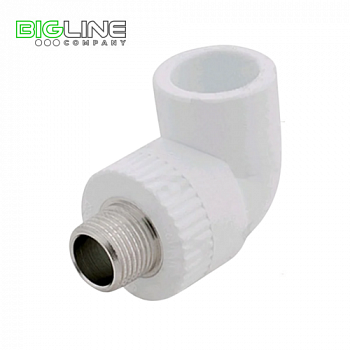 Угольник комбинированный наружная резьба  2534 белый РТП