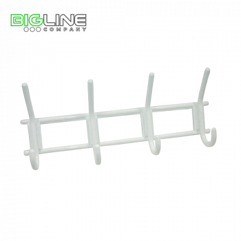 4-х крючковая вешалка белая, пластмасса
