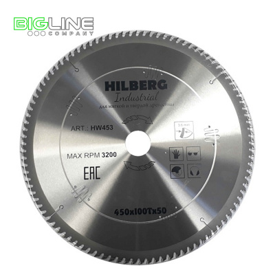 Диск Hilberg Industrial пильный по дереву d450*50*100T (5)