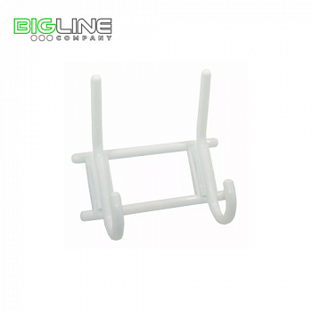 2-х крючковая вешалка белая,пластмасса (40)