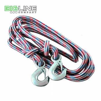 Трос верёвочный усиленный 12 тонн, 5 м, 2 крюка (15 шт) Сибшнур