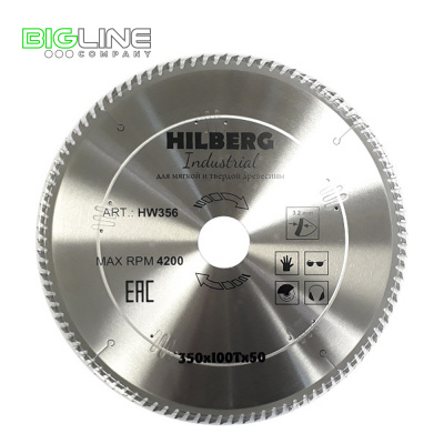 Диск Hilberg Industrial пильный по дереву d350*50*100T (10)