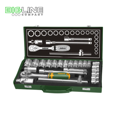 Набор головок с трещеткой  1/2",в кейсе  24pcs. головки 10-32мм.  Jadever (1/4)