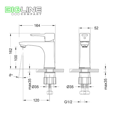 Смеситель LEMARK LM0506C Evitta для умывальника монолитный, хром