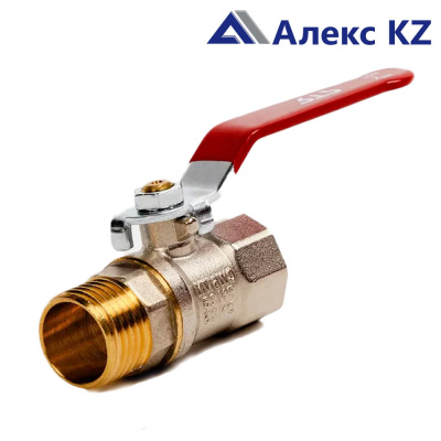 Кран шаровой латунь 3/4 PN25 никель ВР/НР рычаг РТП ()