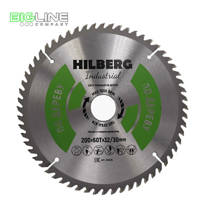 Диск Hilberg Industrial пильный по дереву d200*32/30*60T
