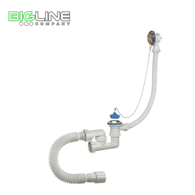 Сифон ОРИО А80089 для  ванны регул.,с переливом,с гибкой трубой (28)